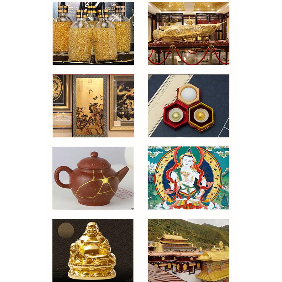 10×100 Sheets Gold Leaf Paper Imitation Gold  Leaf Gilding Craft Art