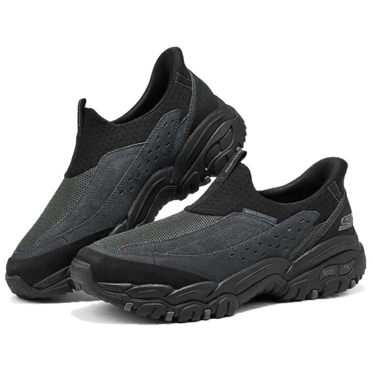 Skechers ArchFit Comode Versatili Basse da Esterno Funzionali Scarpe da Uomo Nero 237778C-DKGY