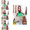 Premium Quality Women's Fashion Sexy Green Christmas Cosplay Elf Costume Dress Set