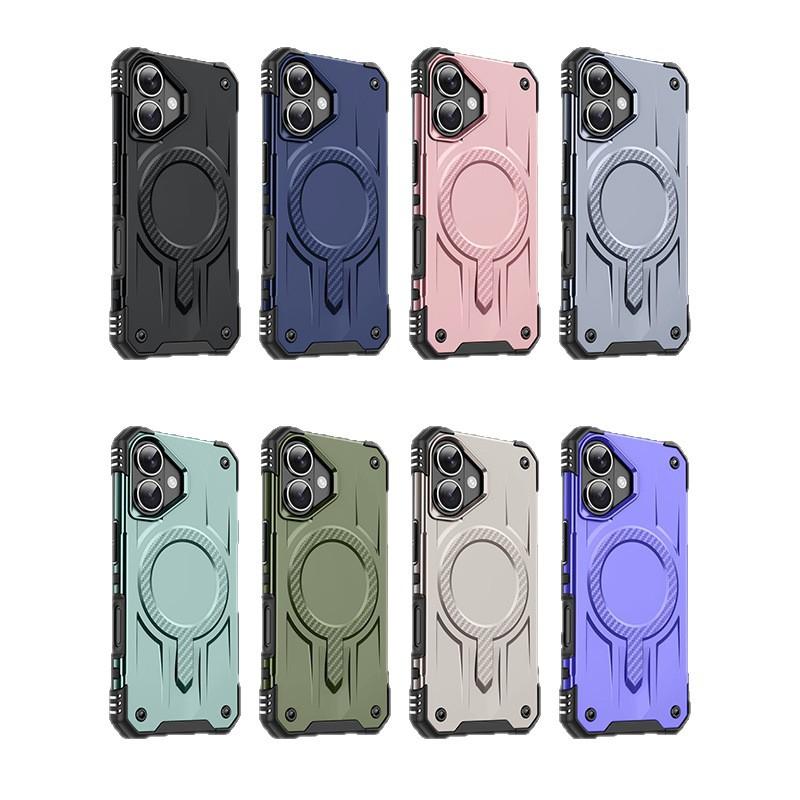 Applicable to Apple 17Pro mobile phone protective case, anti-drop at four corners, enhanced magnetic attraction, wireless charging, three-proof