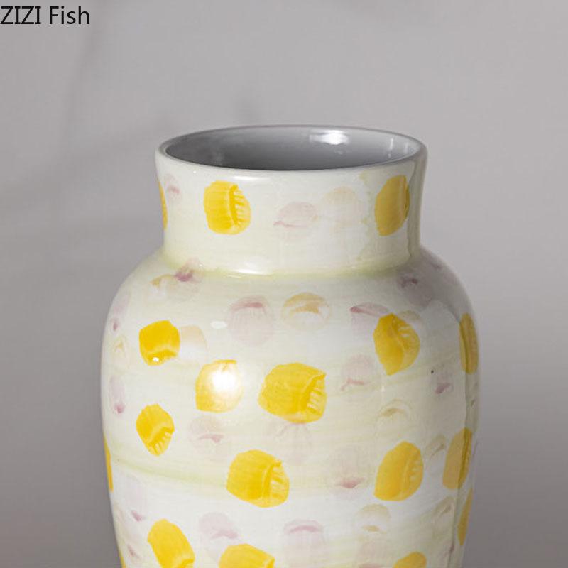 Painted Ceramic Vase Hydroponic Potted Plant Floral Vases Table Decoration Flower Arrangement Ornaments Room Aesthetic Decor