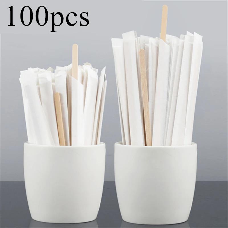 100pcs 500pcs Single Packaged Coffee Wood Coffee Stirrer Disposable Wood Stirring Rod 14cm/19cm Coffee Stick Tea Stick Beverage 14 cm