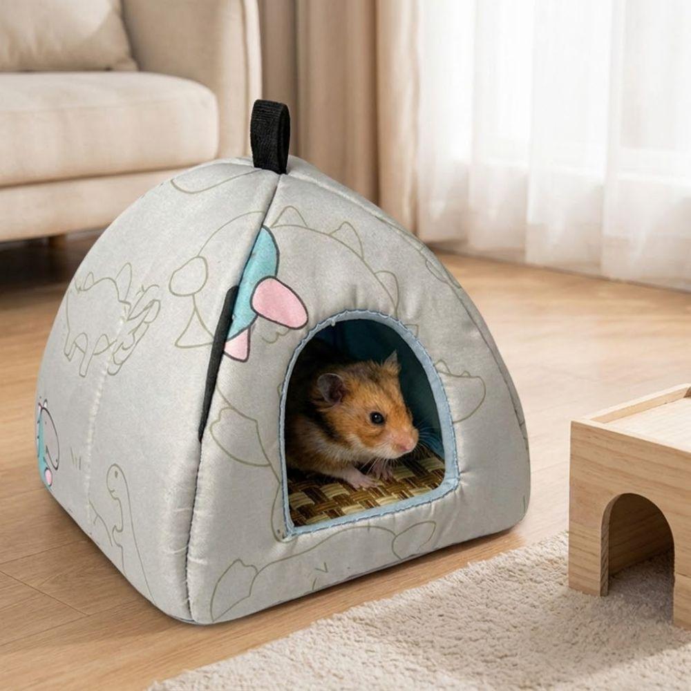 Breathing Hamster Cool House Cartoon Print Animal Hideout Universal Fit Guinea Pig Nest  All-season
