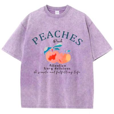 Peaches Attention Very Delicious Letter Men T Shirt Fashion Soft Tee Shirts Sport Casual Short Sleeve Breathable Loose Tops