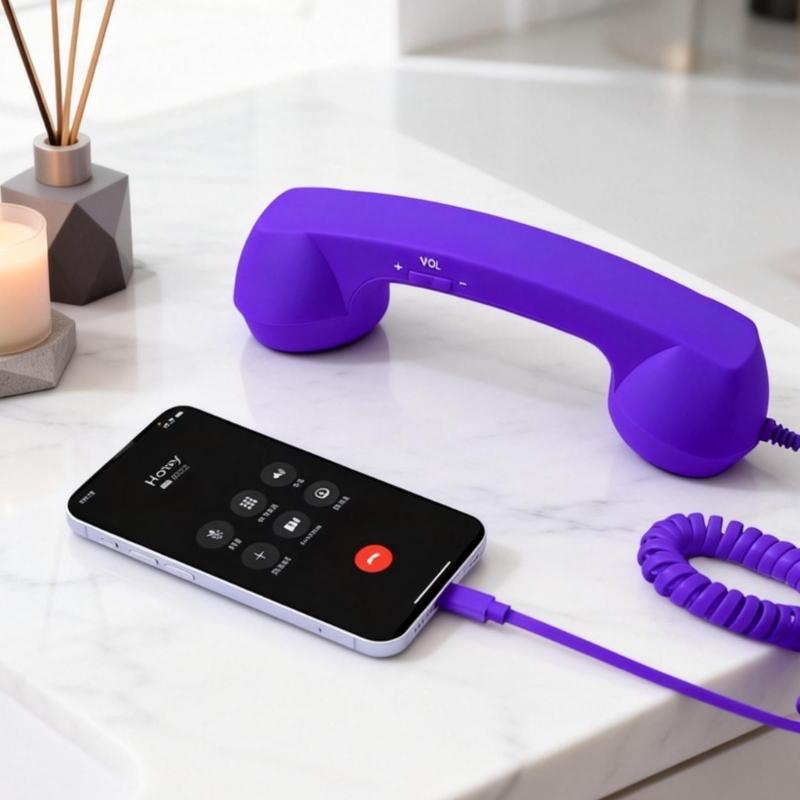 Classical Telephone Receiver Design Headphone USB C Headset With Noise Canceling Microphone For Office And Home Use