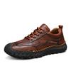 Zapatos Casuales de Cuero para Hombre Outdoor Alta Calidad Marrón Zapatillas de Hombre Suaves Homme Clásico Antideslizante con Cordones Zapatos Planos para Hombre Mocasines