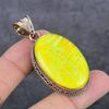 Natural Yellow Triplet Opal Gemstone Handmade Copper Jewelry Pendant 2.21" B5C22