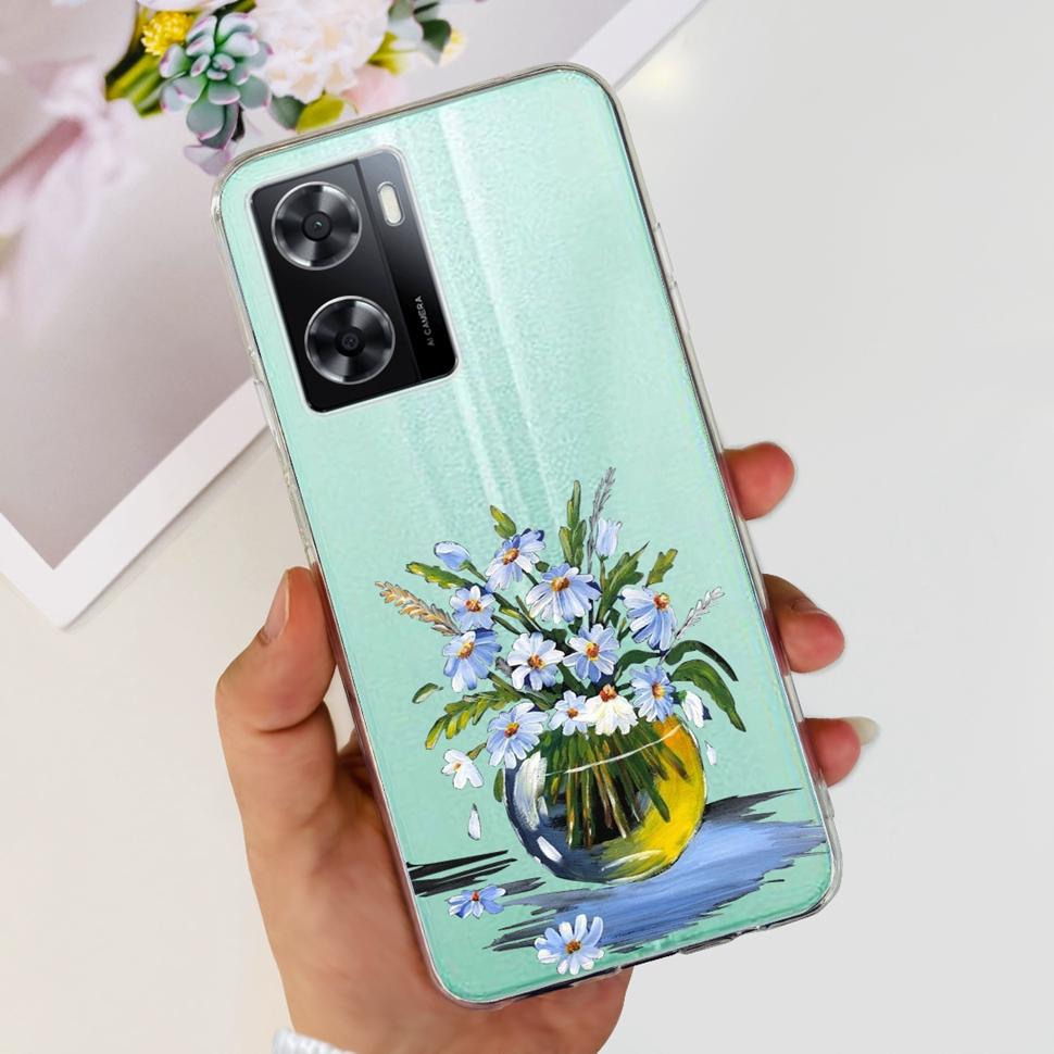 For Oppo A57 4G 2022 Case CPH2387 Lovely Bear Cover Soft For Oppo A 57 S A57S A77 A57 4G OppoA57 Fashion ShockProof Phone Cases