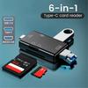 6 in 1 Card Reader USB3.0 to Type C Micro USB Universal OTG Adapter Multifunctional Adapter SD TF High-Speed Transmission