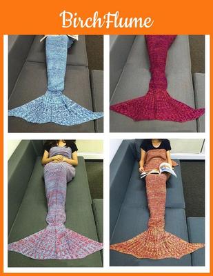 Mermaid Tail Blanket With Knit Fabric For Cozy Home Lounge Decor