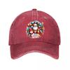 Merry Christmas  Santa Reindeer SnowUnisex Holiday Design Washed Baseball Cap Outdoor For Womens Unisex FeUnisex