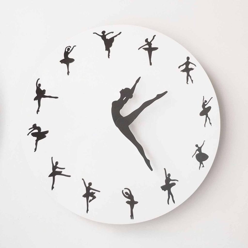 Ballerina Wanduhr Leise Acryl Ballett Tanzen Hängende Dekoration für Zuhause Wohnzimmer Schlafzimmer
