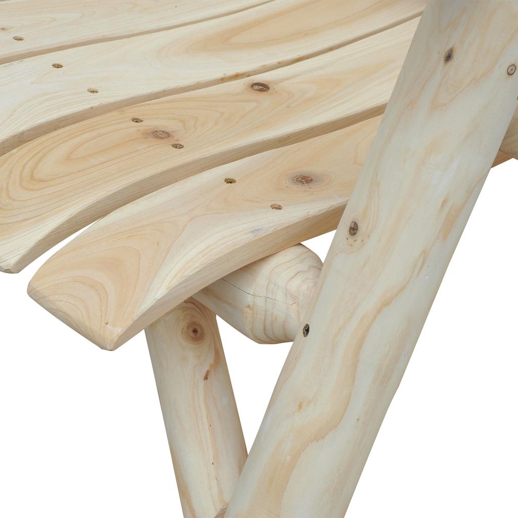 Outdoor Classic Wooden Adirondack Deck Outdoor Patio Lounge Chair with Ergonomic Design Fir Wood Frame, Natural Wood