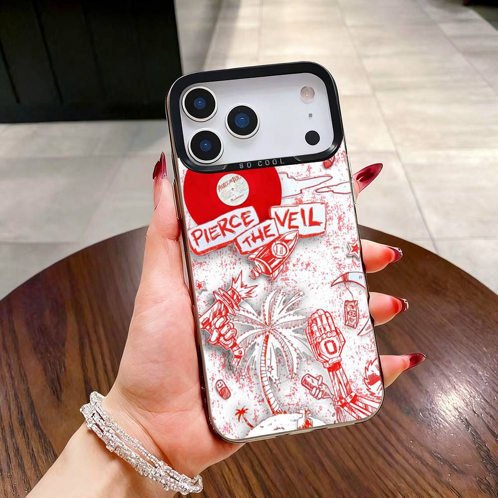 

Band P-PIERCE the V-Veil Case For iPhone 16,15,14,17,13,12,11,Mini,Pro,SE,XS,MAX,Air,Black Matte Silicone Cover iPhone17