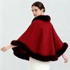 New Velvet And Thick Fur Collar Shawl For Women To Keep Warm