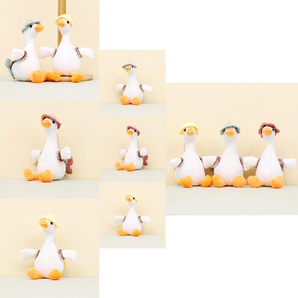 Adorable White Goose Plush Toy Keychain Cartoon Duck Doll Backpack Charm