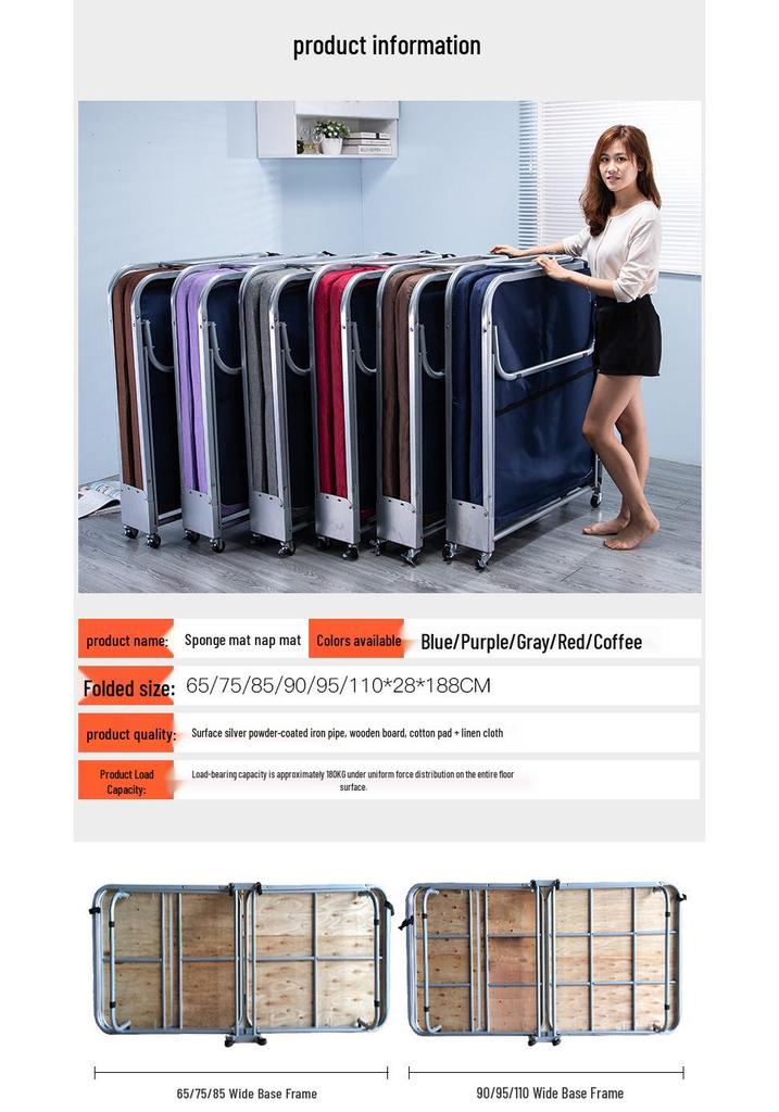 Compact Folding Portable Bed for Office, Nap, Hospital, or Home Use