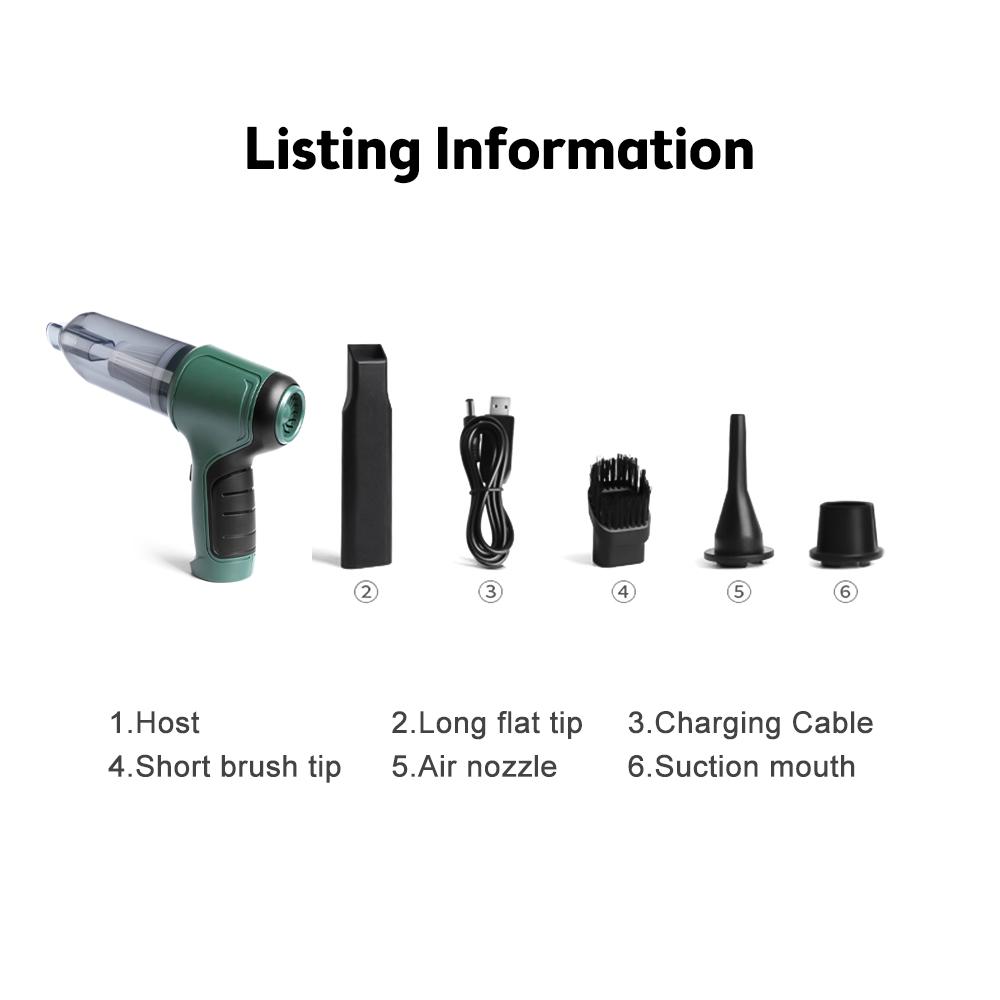 Wireless Vacuum Cleaner 3 In 1 Blowable Cordless Handheld Vacuum Pump Nail Pump Vacuum Cleaner For Car With Blowing Function
