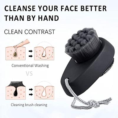 Silicone Exfoliator Makeup Tool Face Cleansing Brush Facial Scrub Cleanser Pore Clean Double-Sided