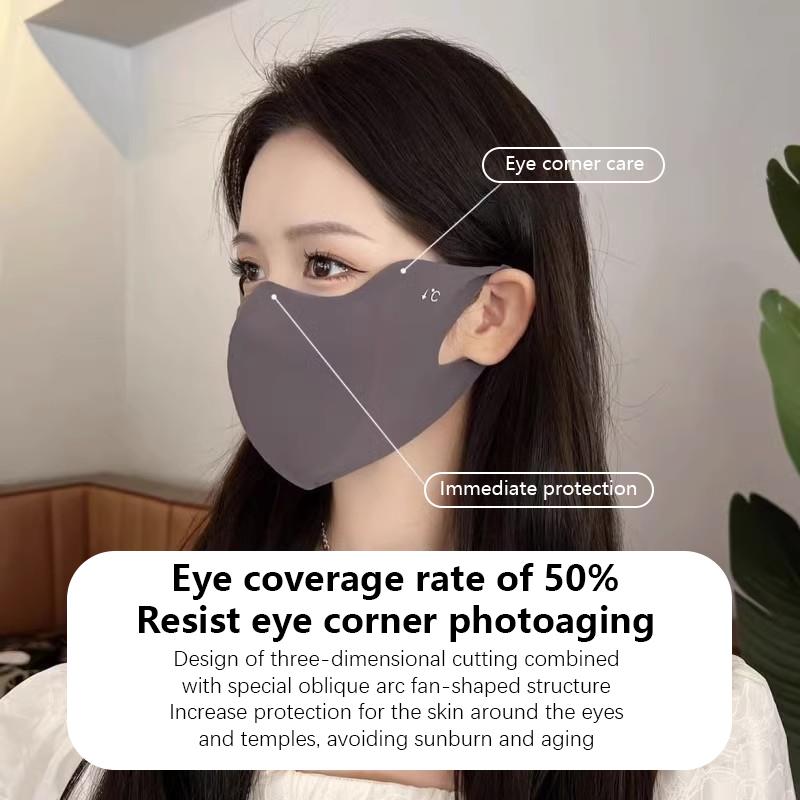 Upf50+ Anti-Uv Face Cover Washable Hyaluronic Acid Face Mask Outdoor Running Cycling Sports Sun Protection Mask