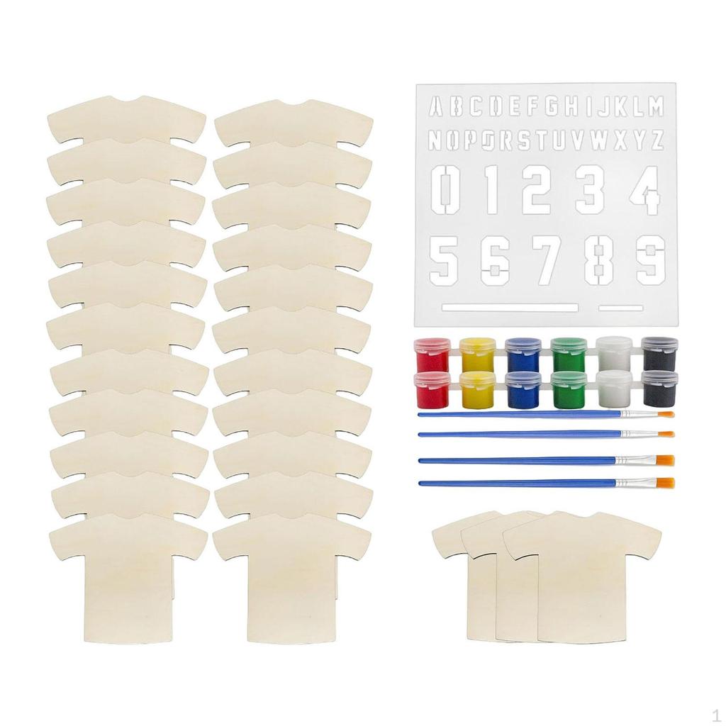 25 Pieces Wood Cutouts Kids DIY Sports Craft Kit 15.2x12.7cm for Art Supplies Projects Unfinished