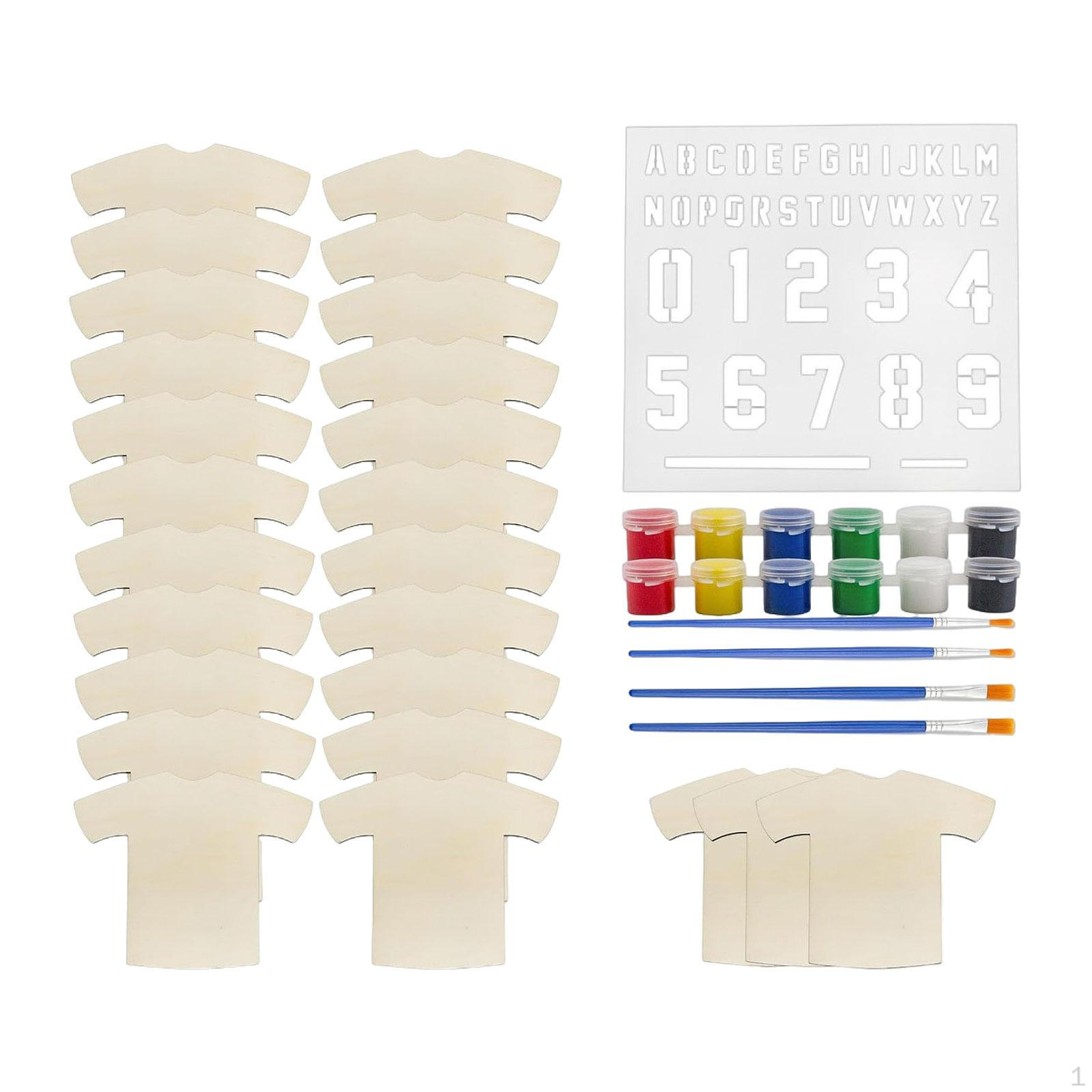 

25 штук деревянных заготовок Детский набор для поделок на спортивную тематику 15,2x12,7 см для художественных проектов Необработанный