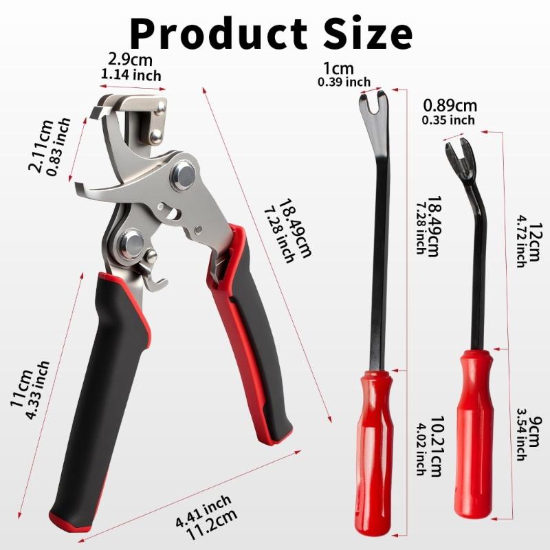 Professional Automotive Clip Pliers Set Includes 2 Metal Fastener Extractors Upgrades for Door Panel & Decorations