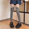 Japanese Women Lace Black White Ruffle Long Socks Kawaii Loli Soft Girl Sweet Stockings JK Lolita Leggings Over The Knee Bowknot