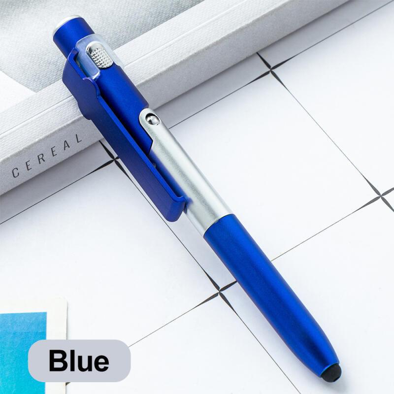 HdoorLink 4 In 1 Multifunction Ballpoint Pen with LED Light Fold Phone Holder Night Read Writing Pencil Office School Student Stationery