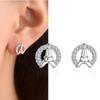 925 Sterling Silver Earrings for Women Original Charm Double Hoop Earrings Pave CZ Fine Engagement Anniversary Jewelry E557