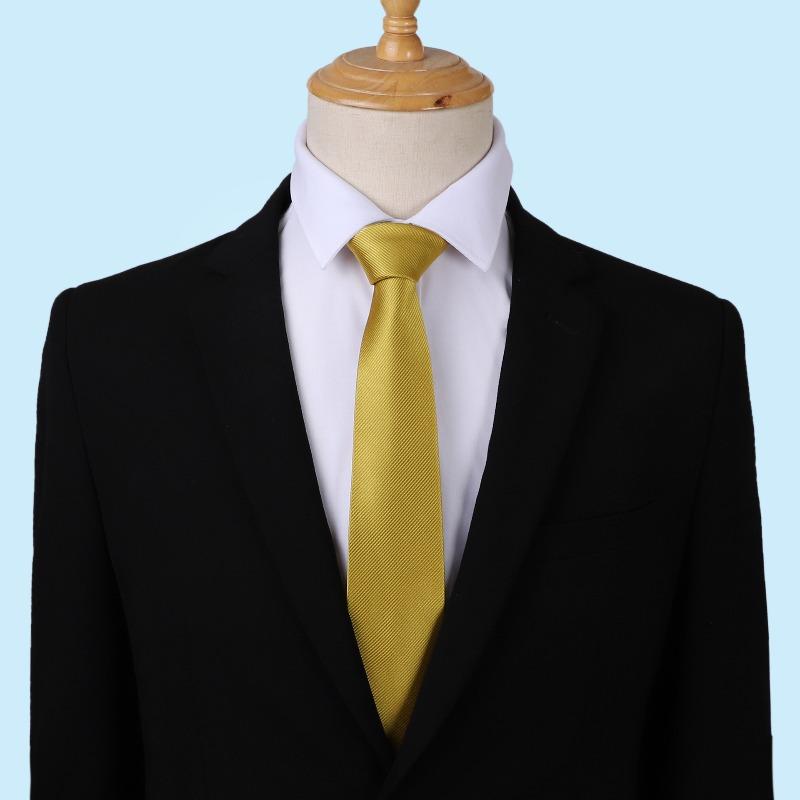 Men's Tie Solid Color Business Dress Polyester Will Tie Gifts To Set Personality Lgo