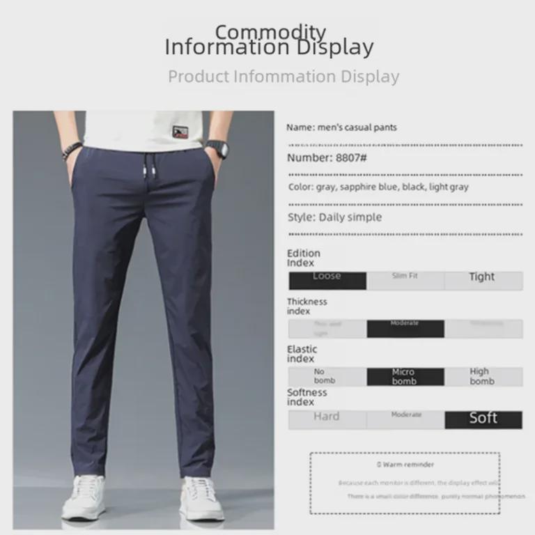 Men's Quick-Dry Elastic Soft Slim-fit Breathable Casual Pants - 2023 Trendy Sportswear