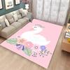 3D Printing Cute Swan Large Area Carpet for Living Room Cartoon Children's Bedroom Sofa Doormat Kitchen Floor Rug Anti-slip Mat