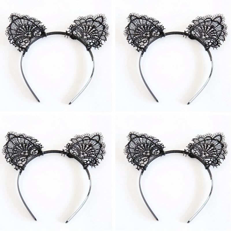 Cat Ears Sexy Accessories Lace Birthday Party Halloween Headwear Headband Hair Accessories Cute Catwoman Ears