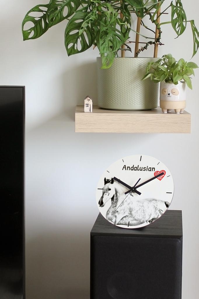 Andalusian – Wall clock with a horse, shelf clock with a print | Art-Dog