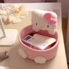 Cute Cat Shaped Storage Basket Kawaii Desktop Organizer For Snacks Cosmetics Girls Room Decor Pastel Home Decor