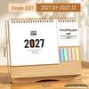 Inspirational Wooden Desk Calendar 2026 with Memo Pad - Customizable Creative Advertising Calendar