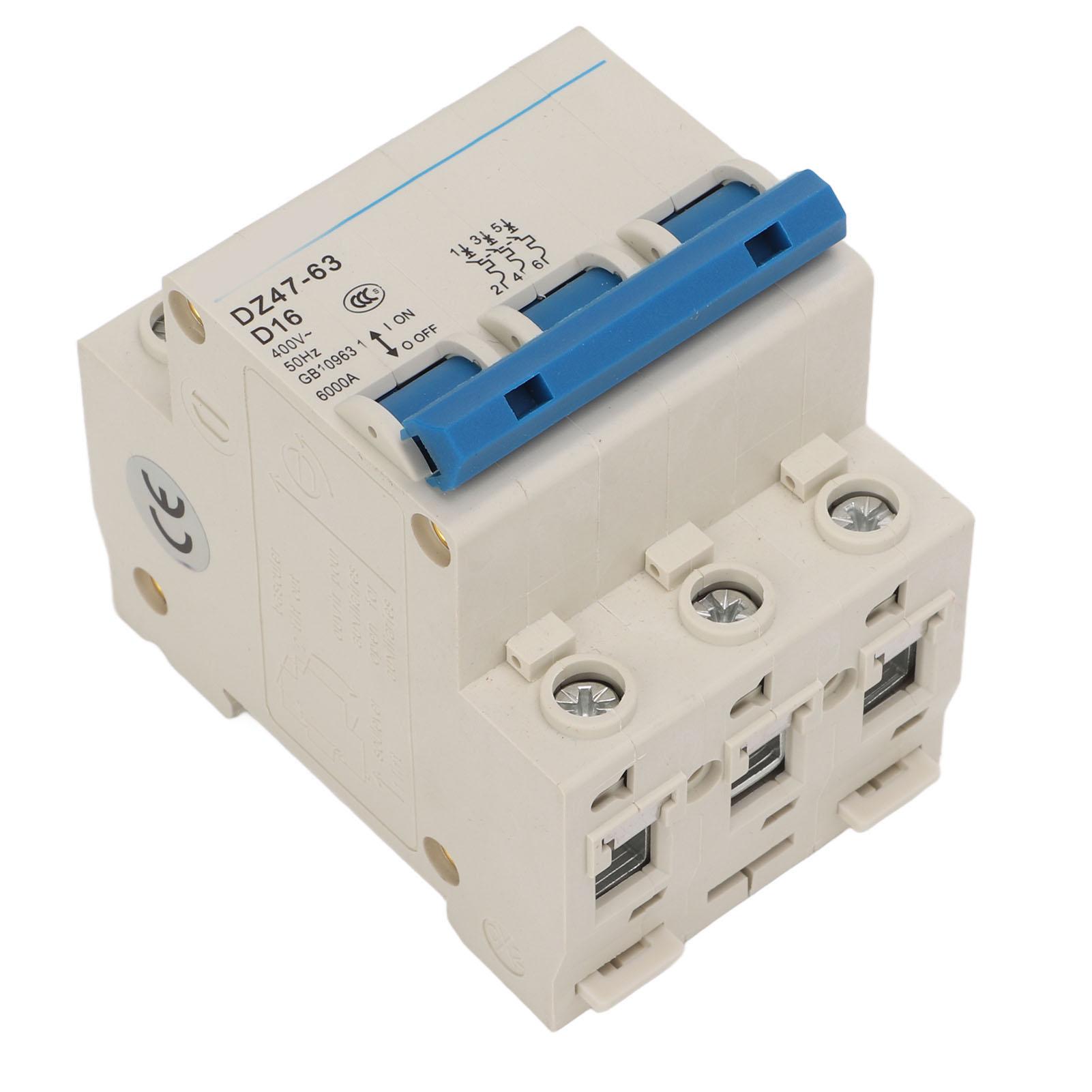 

Miniature Circuit Breaker Flame Retardant Housing 3P Automatic Circuit Breaker for Office Building 400V DZ47 63 16A