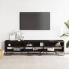VidaXL Meuble TV noir 180x34x41 cm bois d'ingénierie, support TV, buffet TV, meuble multimédia, banc TV, meuble hifi, centre 848574
