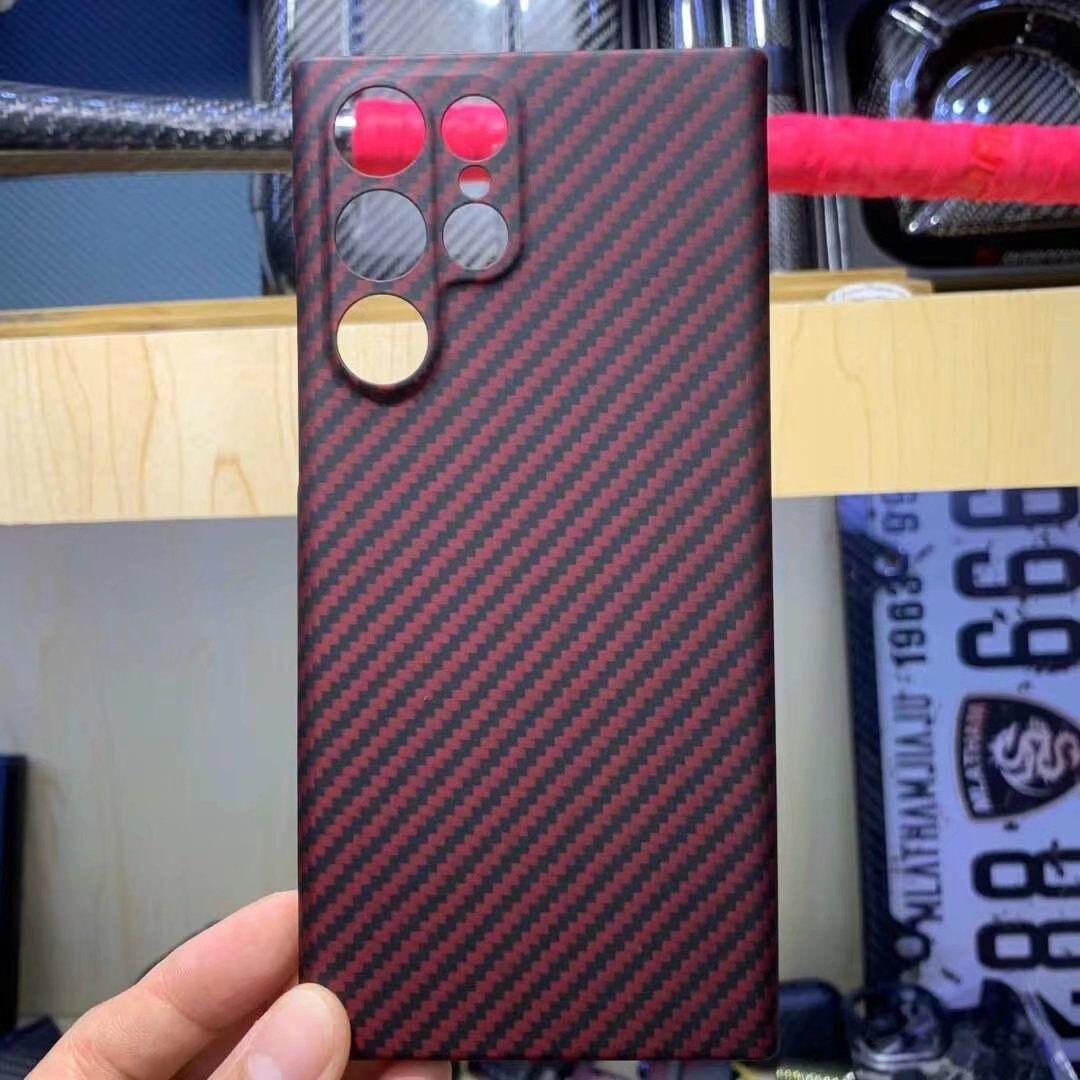 

Чохол із справжнього вуглецевого волокна для Samsung Galaxy S22 S23 Ultra Z Fold 4 Z Fold 5 /iphone 14 13 12 11 Pro Max X XR XS Max Amirad Fiber Phone Protective Cover iphone 12promax червоний