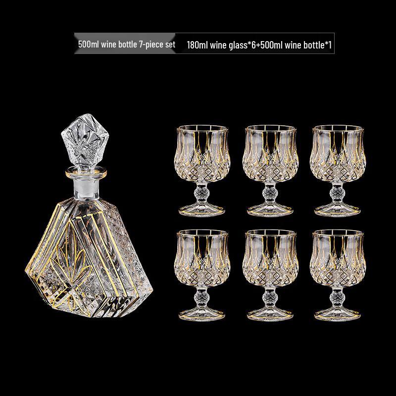 Handon Crystal Glass Wine Decanter and Wine Glass Set