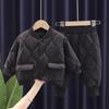 Winter Boys and Girls Cotton-Padded Clothes Two-Piece Set Baby Leisure Cotton-Padded Coat