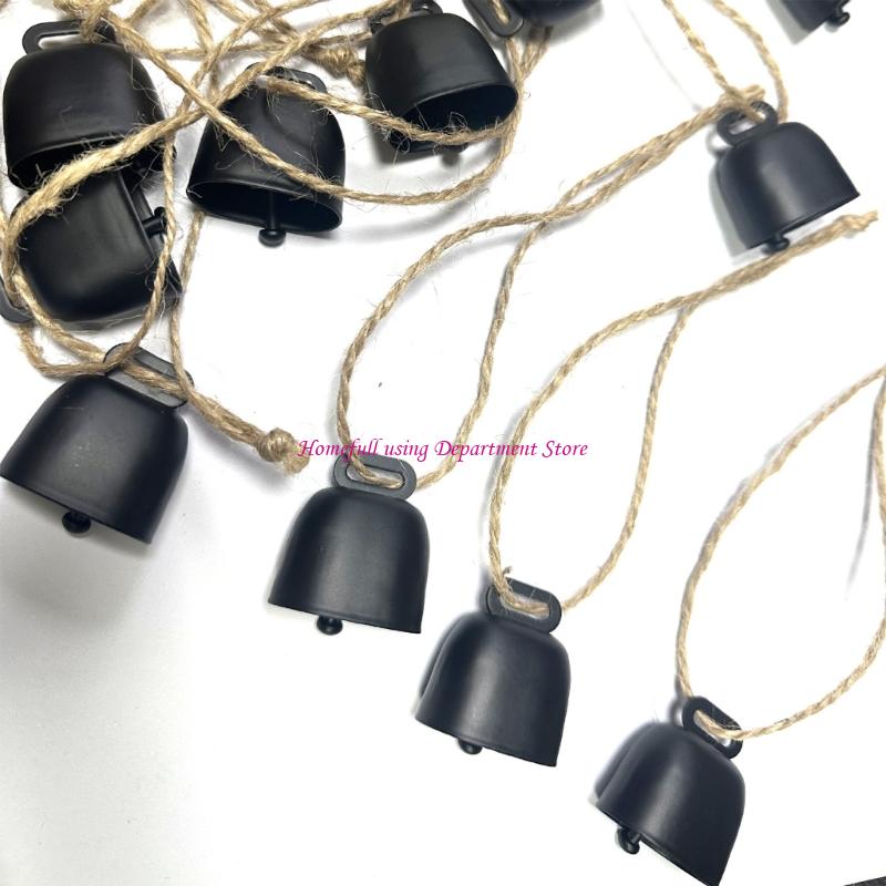6Pcs Retro Metal Cowbell with Rope for DIY Projects and Wall Hanging Decoration