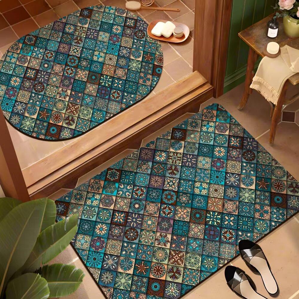 

Коврик для пола из кирпича цвета ретро, диатомовая грязь, впитывающий воду, устойчивый к грязи, быстросохнущий, противоскользящий, для ног в ванной 50*80cm