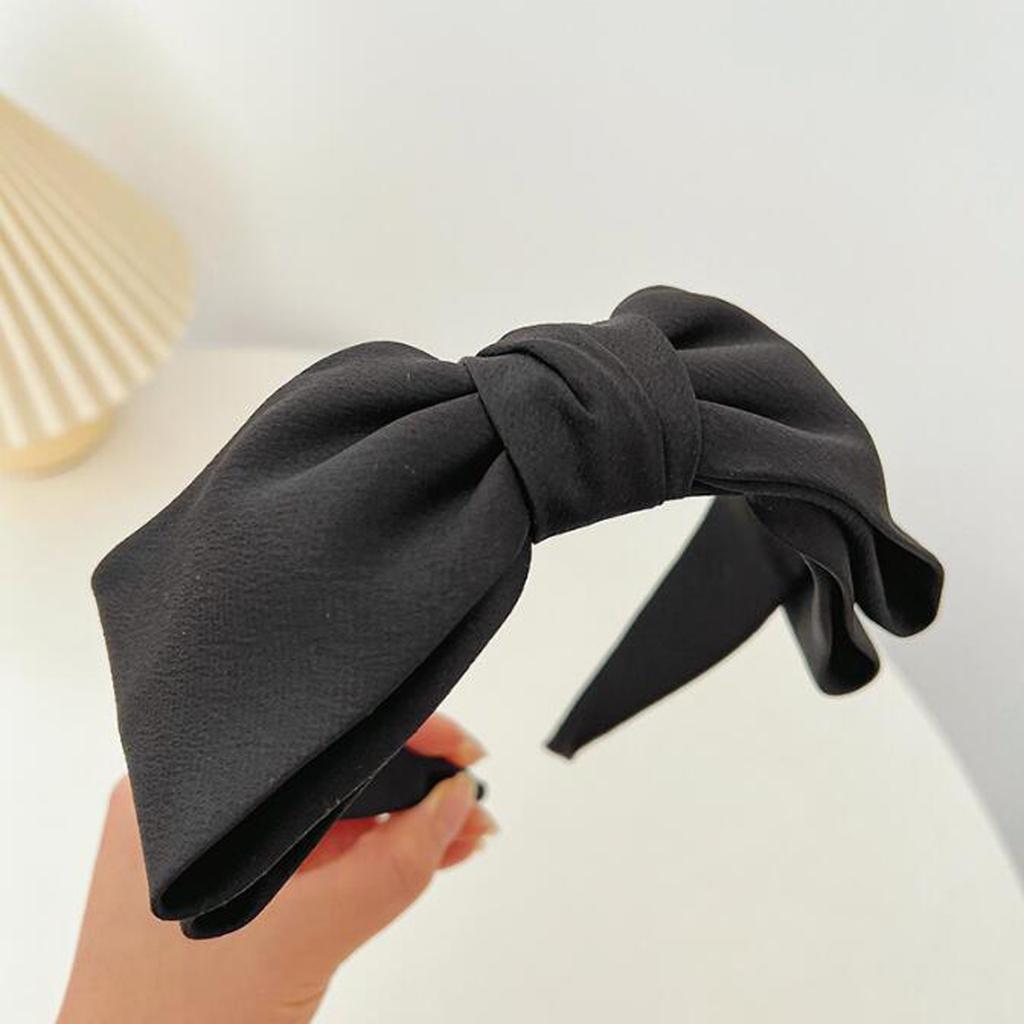 PROLY New Fashion Women's Hair Accessories Center Big Bowknot Headband Solid Color Turban Spring Headwear Hairband
