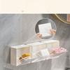 2/3pcs Plastic Makeup Organizer-Unfinished Finish,No Drill Installation,Compact Design with Flip Cover for Cotton Pads,Hair Ties