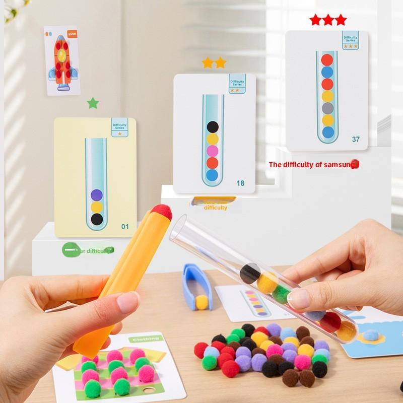 Learning Kids Game Toy With Soft Balls Beads For Enhance Color Recognition Shape