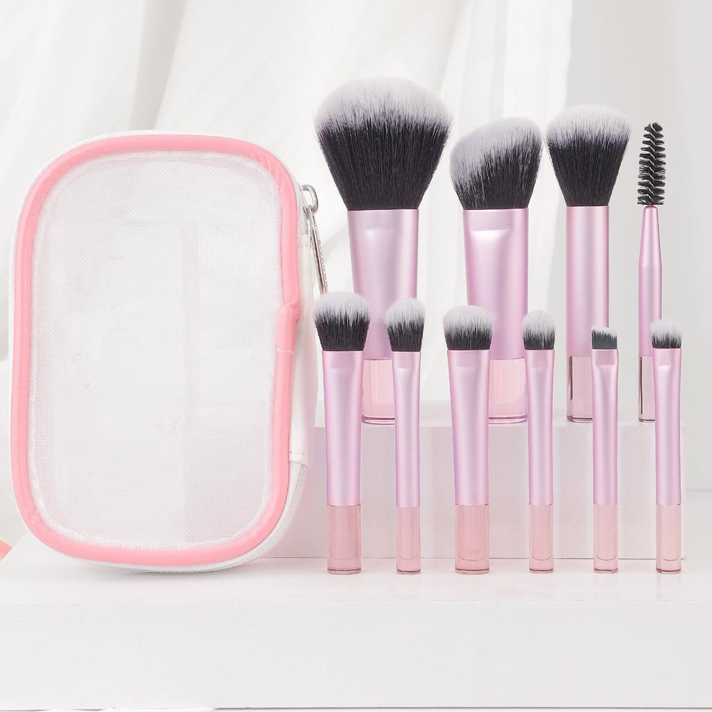 10pcs Mini Makeup Brush Set Powder Eyeshadow Foundation Blush Concealer Beauty Makeup Tools Brush Professional Supplies