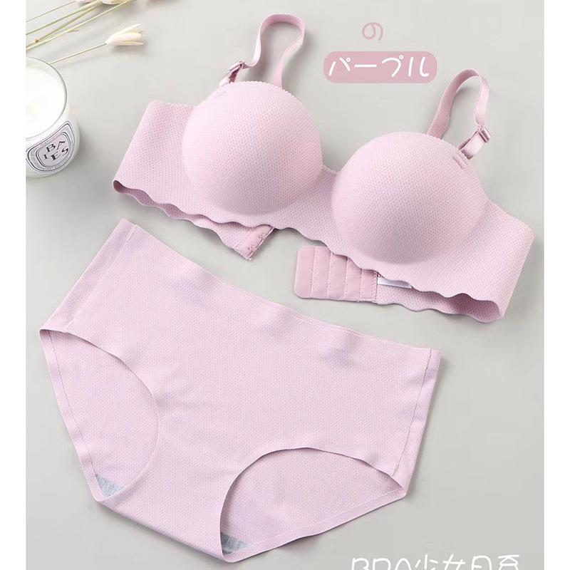 Damen kabelloser Push-Up nahtloser Halbschalen-BH für kleine Brüste