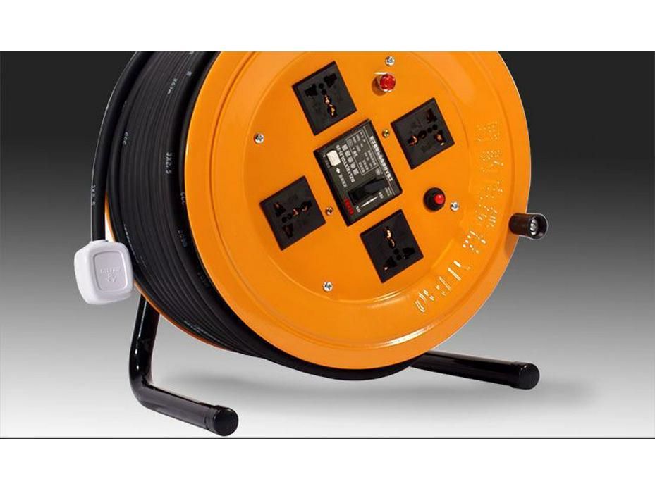 220V Wild Leopard Mobile Cable Reel: Empty Tray for 2/3 Core, 1.5/2.5mm, 30/50/100m